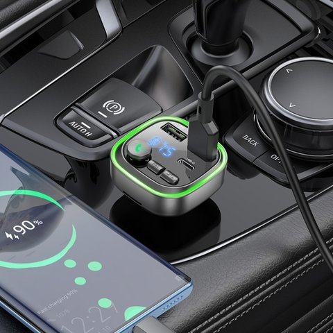FM-трансмітер Borofone BC48, чорний, з дисплеєм, USB тип-C, USB тип-A, 3 порта, 18 Вт, Quick Charge, USB/ TF card/ bluetooth, #6941991104039 Прев'ю 4