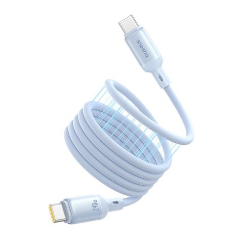 USB кабель Baseus PicoGo, 2xUSB тип-C, 100 см, 240 Вт, голубой, силиконовый, магнитный, #P10376800311-00 Превью 1