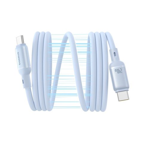 USB кабель Baseus PicoGo, 2xUSB тип-C, 100 см, 240 Вт, голубой, силиконовый, магнитный, #P10376800311-00 Превью 2
