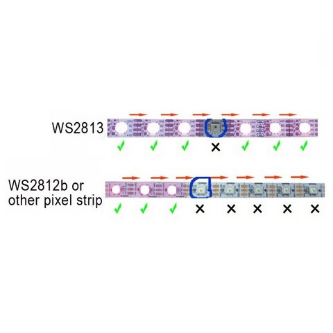 RGB LED Strip SMD5050, WS2813 (with controls, black, IP65, 5 V, 60 LEDs/m, 5 m) Preview 2