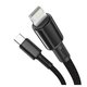 USB Cable Baseus High Density Braided, (USB type C, Lightning, 100 cm, 20 W, black) #CATLGD-01 Preview 1