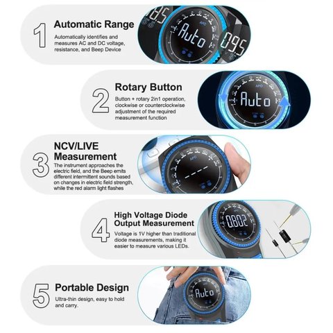 Multímetro Sunshine DT-24R, digital Vista previa  6