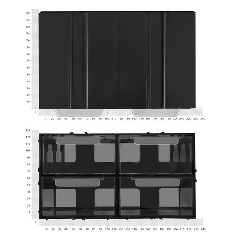 Кассетница з выдвижными ячейками KON-PX4, пластиковая, модульная, 4 secciones Превью 1