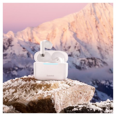Гарнітура Baseus Bowie E9, вакуумна, бездротова, біла, із зарядним кейсом, з USB кабелем тип-C, #NGTW120002 Прев'ю 2