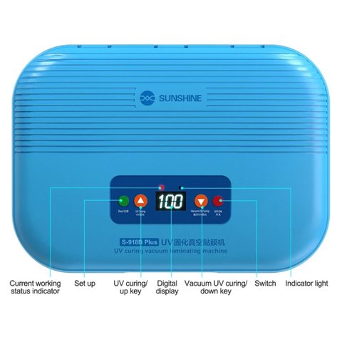 Ультрафиолетовая лампа Sunshine S-918B Plus, светодиодная, подходит для изогнутых экранов, вакуумная, (UV-Box) Превью 1