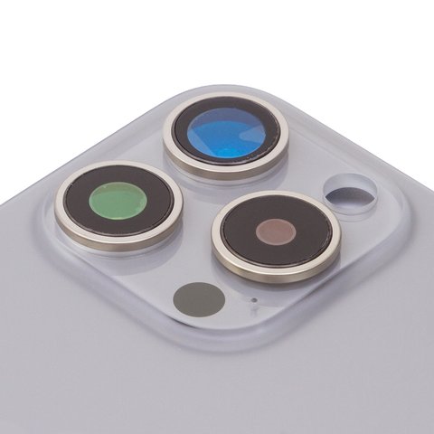 Задня панель корпуса для iPhone 15 Pro, сіра, із склом камери, Original (PRC), natural titanium Прев'ю 1