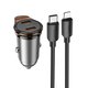 Автомобильное зарядное устройство Hoco NZ16B, черное, Power Delivery (PD), c кабелем USB тип-C к Lightning для Apple, 45 Вт, 2 порта, 12-24 B, #6942007644785 Превью 3