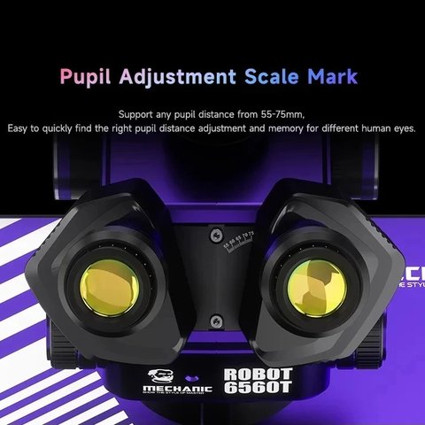 Микроскоп Mechanic ROBOT6560T-B11, тринокулярный, 6,5X-60X Превью 5