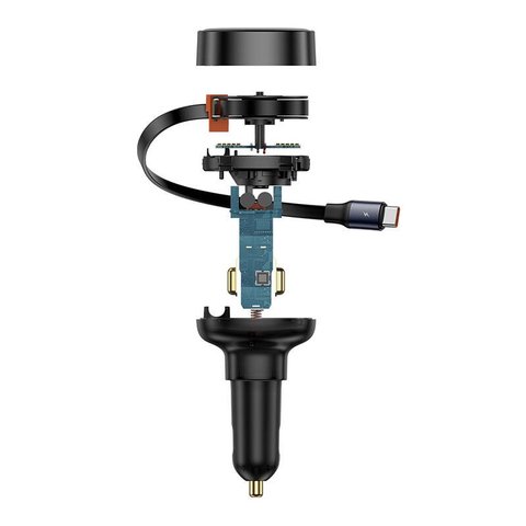 Автомобильное зарядное устройство Baseus Enjoyment Pro, черное, Power Delivery (PD), c кабелем, 60 Вт, 1 порт, 12-24 B, #C00057802111-01 Превью 2