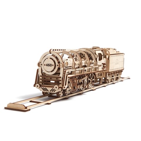 Mechanical 3D Puzzle UGEARS Locomotive with Tender Preview 4